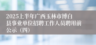 2025上半年广西玉林市博白县事业单位招聘工作人员聘用前公示（四）