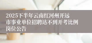 2025下半年云南红河州开远市事业单位招聘达不到开考比例岗位公告
