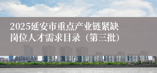 2025延安市重点产业链紧缺岗位人才需求目录（第三批）