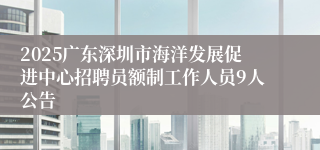 2025广东深圳市海洋发展促进中心招聘员额制工作人员9人公告