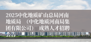 2025中化地质矿山总局河南地质局  （中化地质河南局集团有限公司）  成熟人才招聘公告