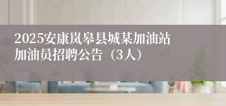 2025安康岚皋县城某加油站加油员招聘公告（3人）