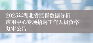 2025年湖北省监督数据分析应用中心专项招聘工作人员资格复审公告