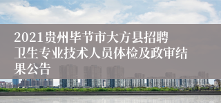 2021贵州毕节市大方县招聘卫生专业技术人员体检及政审结果公告