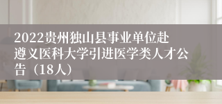 2022贵州独山县事业单位赴遵义医科大学引进医学类人才公告（18人）