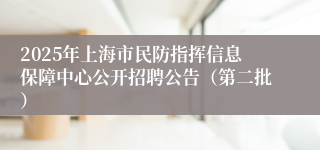 2025年上海市民防指挥信息保障中心公开招聘公告（第二批）