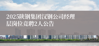 2025陕钢集团汉钢公司经理层岗位竞聘2人公告