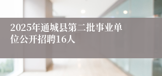 2025年通城县第二批事业单位公开招聘16人