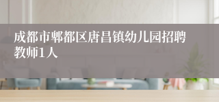 成都市郫都区唐昌镇幼儿园招聘教师1人