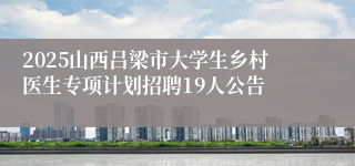 2025山西吕梁市大学生乡村医生专项计划招聘19人公告