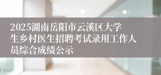 2025湖南岳阳市云溪区大学生乡村医生招聘考试录用工作人员综合成绩公示