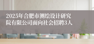 2025年合肥市测绘设计研究院有限公司面向社会招聘3人