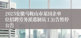 2025安徽马鞍山市某国企单位招聘劳务派遣制员工公告暂停公告