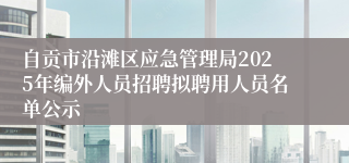 自贡市沿滩区应急管理局2025年编外人员招聘拟聘用人员名单公示 