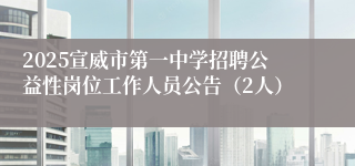 2025宣威市第一中学招聘公益性岗位工作人员公告（2人）