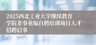 2025西北工业大学继续教育学院非事业编自聘培训项目人才招聘启事