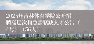 2025年吉林体育学院公开招聘高层次和急需紧缺人才公告（4号）（56人）