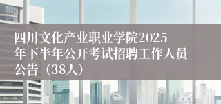 四川文化产业职业学院2025年下半年公开考试招聘工作人员公告（38人）