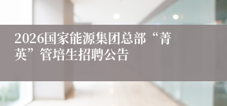 2026国家能源集团总部“菁英”管培生招聘公告