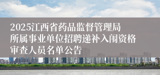 2025江西省药品监督管理局所属事业单位招聘递补入闱资格审查人员名单公告