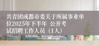 共青团成都市委关于所属事业单位2025年下半年  公开考试招聘工作人员（1人）