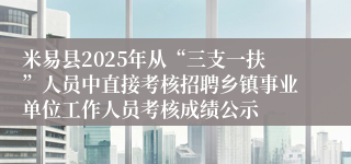 米易县2025年从“三支一扶”人员中直接考核招聘乡镇事业单位工作人员考核成绩公示
