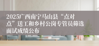 2025广西南宁马山县“点对点”送工和乡村公岗专管员筛选面试成绩公布