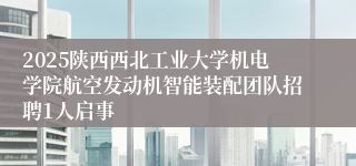 2025陕西西北工业大学机电学院航空发动机智能装配团队招聘1人启事