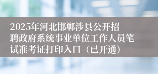 2025年河北邯郸涉县公开招聘政府系统事业单位工作人员笔试准考证打印入口（已开通）