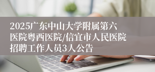 2025广东中山大学附属第六医院粤西医院/信宜市人民医院招聘工作人员3人公告