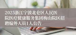 2025浙江宁波北仑区人民医院医疗健康服务集团梅山院区招聘编外人员1人公告