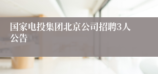 国家电投集团北京公司招聘3人公告