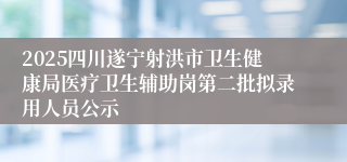 2025四川遂宁射洪市卫生健康局医疗卫生辅助岗第二批拟录用人员公示