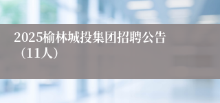 2025榆林城投集团招聘公告（11人）