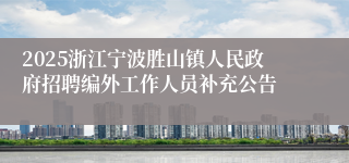 2025浙江宁波胜山镇人民政府招聘编外工作人员补充公告