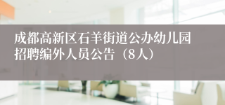 成都高新区石羊街道公办幼儿园招聘编外人员公告（8人）