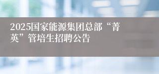 2025国家能源集团总部“菁英”管培生招聘公告