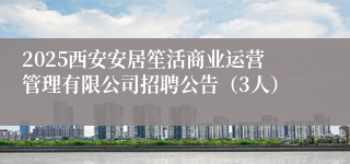 2025西安安居笙活商业运营管理有限公司招聘公告（3人）