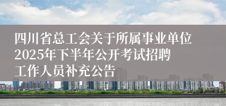 四川省总工会关于所属事业单位2025年下半年公开考试招聘工作人员补充公告