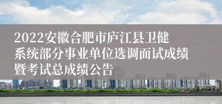 2022安徽合肥市庐江县卫健系统部分事业单位选调面试成绩暨考试总成绩公告