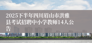 2025下半年四川眉山市洪雅县考试招聘中小学教师14人公告