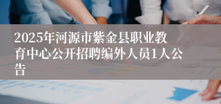 2025年河源市紫金县职业教育中心公开招聘编外人员1人公告