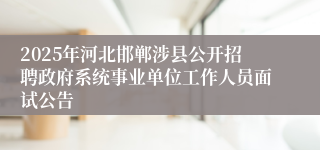 2025年河北邯郸涉县公开招聘政府系统事业单位工作人员面试公告