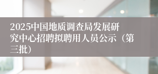 2025中国地质调查局发展研究中心招聘拟聘用人员公示（第三批）