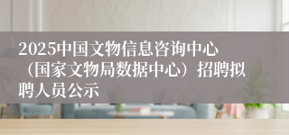 2025中国文物信息咨询中心（国家文物局数据中心）招聘拟聘人员公示