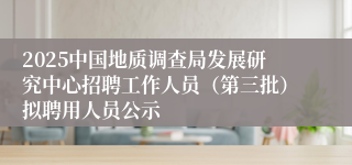 2025中国地质调查局发展研究中心招聘工作人员（第三批）拟聘用人员公示