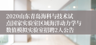 2020山东青岛海科与技术试点国家实验室区域海洋动力学与数值模拟实验室招聘2人公告