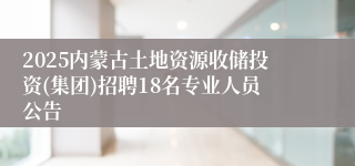 2025内蒙古土地资源收储投资(集团)招聘18名专业人员公告