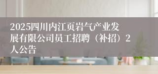2025四川内江页岩气产业发展有限公司员工招聘(补招)2人公告