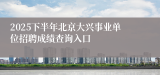 2025下半年北京大兴事业单位招聘成绩查询入口